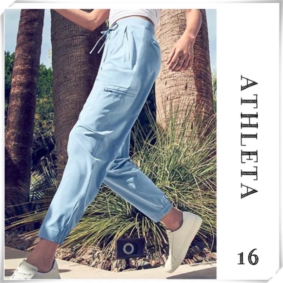 ATHLETA Venture Travel Jogger Pants in Light Blue Size 16 - Picture 1 of 10